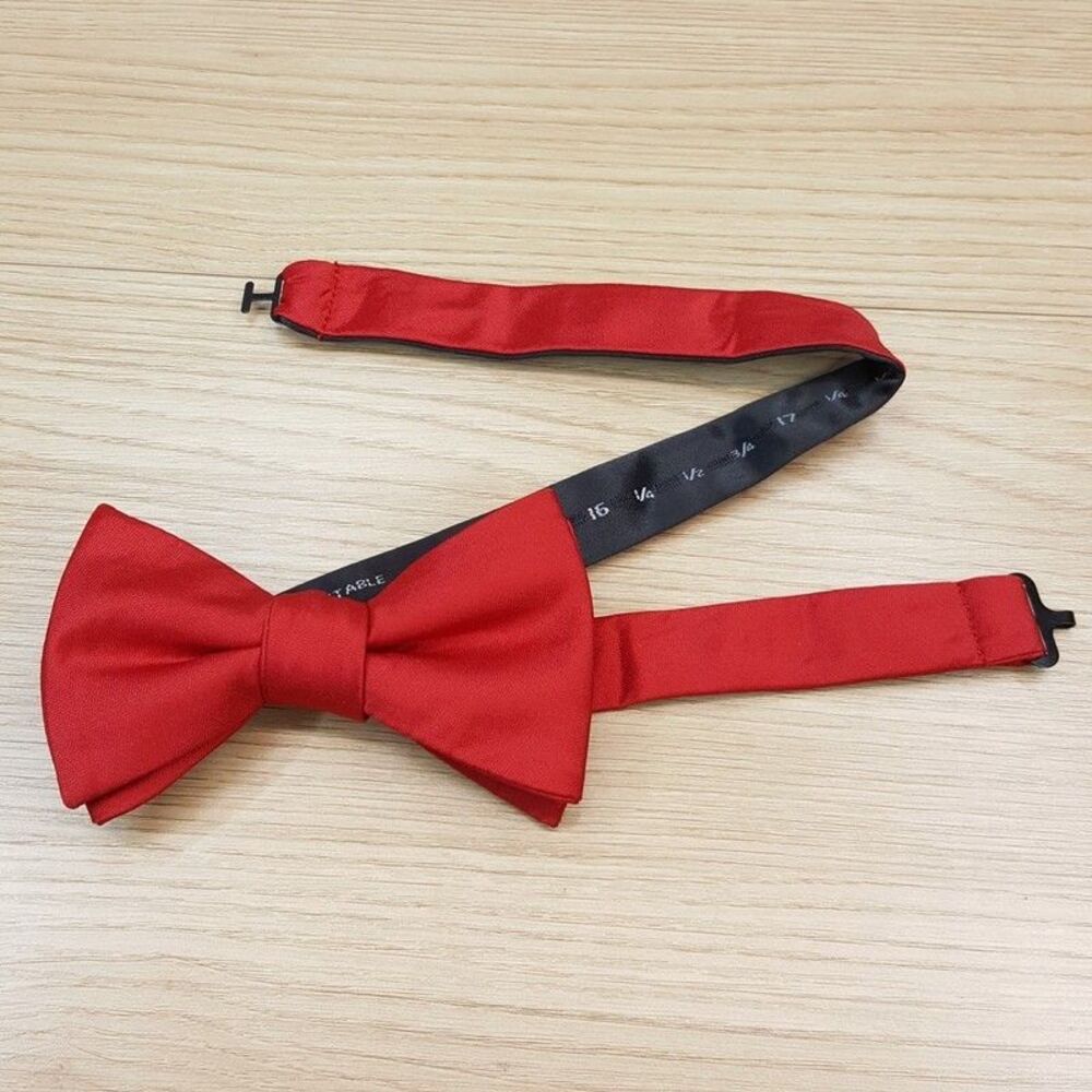 ALFANI Mens Bow Tie Solid Red Pre-Tied Bowtie